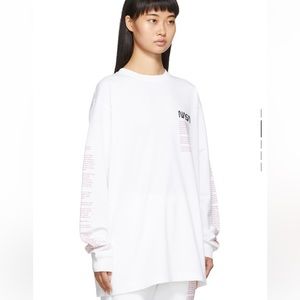 Heron Preston White Facts Long Sleve T-Shirt